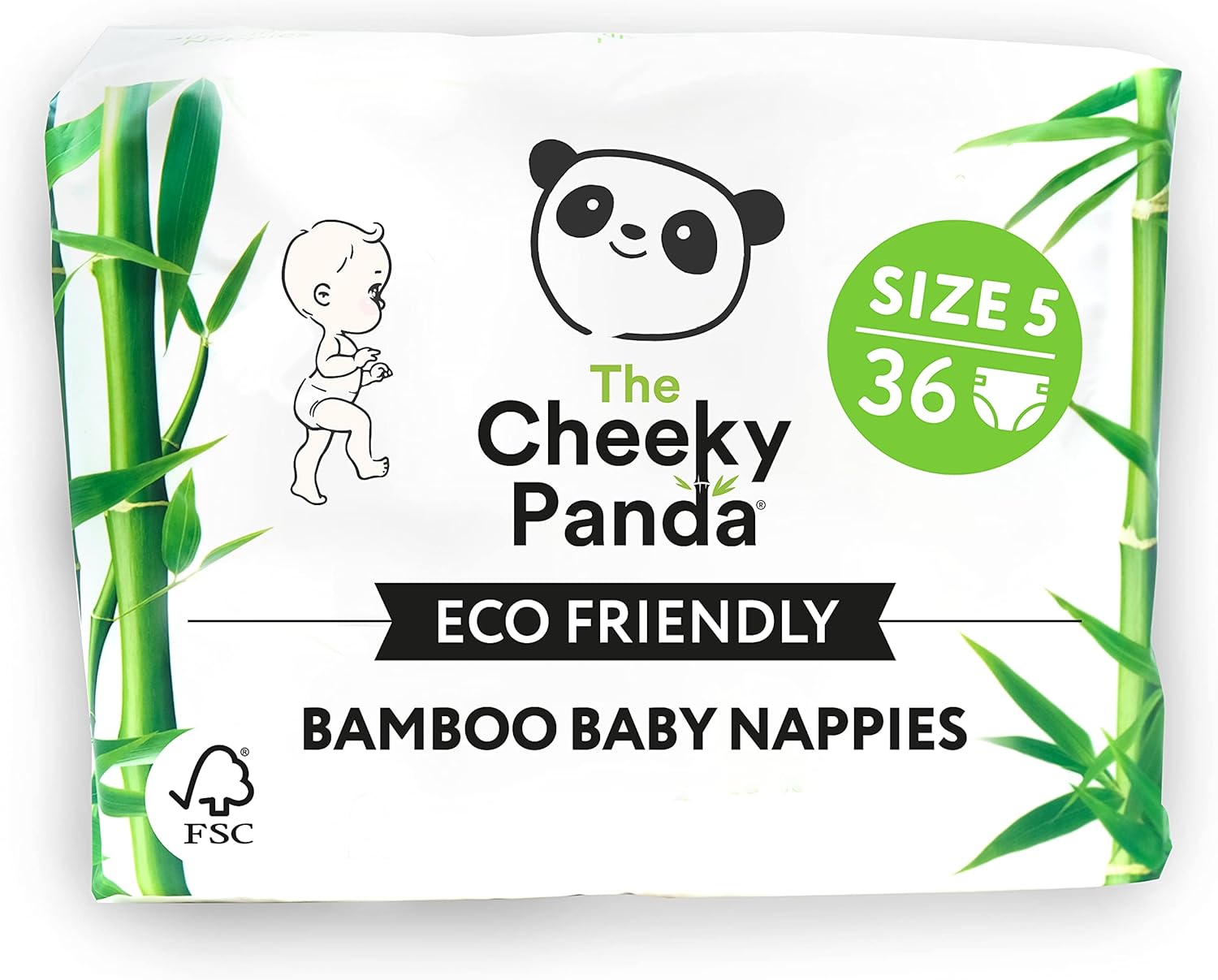 260521040545163_1 The Cheeky Panda Premium Baby Diapers Size 2 (12-18lbs) | 44 Bamboo Lined Disposable Diapers for Sensitive Skin - Image 1